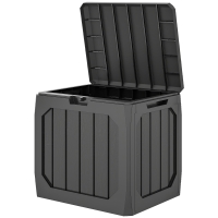 Outsunny Coffre de rangement exterieur 121L, coffre de jardin avec poignées, conteneur étanche, 56 x 45 x 53 cm, noir