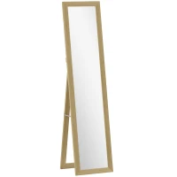 HOMCOM Espejo de Cuerpo Entero 157x37 cm con Marco de MDF Espejo de Pie Inclinado o Colgante Roble(m-1)