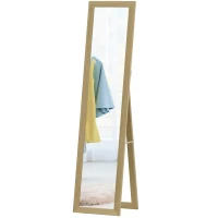 HOMCOM Espejo de Cuerpo Entero 157x37 cm con Marco de MDF Espejo de Pie Inclinado o Colgante Roble(m-11)