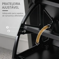 HOMCOM Móvel Cabide de Entrada  com Espelho Cabide e Sapateira Móveis de Entrada de 2 Peças com 6 Ganchos Preto(m-6)