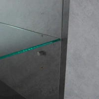 Mobile TV basso con illuminazione LED Bluetooth, 4 ante e vano portaoggetti, 180x40x46.5 cm, Bianco e Grigio(m-11)