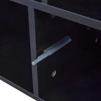 Tavolino da salotto a LED RGB con spazio portaoggetti aperto e chiuso, 100x50x43 cm, Nero(m-12)