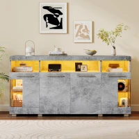 Madia per soggiorno, vano di appoggio semi-aperto, 140×40×70 cm, Grigio(m-4)