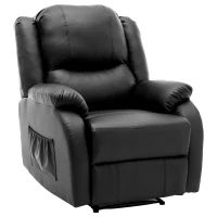 Poltrona letto relax regolabile manualmente con poggiapiedi, in metallo, 80x90x100 cm, Nero(m-2)