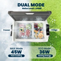Outsunny Lodówka kompresorowa 50L -20℃ do 20℃ z aplikacją, LED, ochroną baterii i składanym uchwytem(m-5)