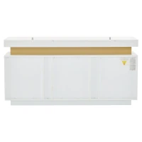Madia moderna a 3 ante con 6 ripiani regolabili, 140x38x70 cm, Bianco(m-9)