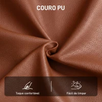 HOMCOM Poltrona de Sala Estofada em PU Poltrona de Leitura com Assento Acolchoado Apoios de Braços Pernas Metálicas Castanho(m-7)