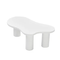 Tavolino a forma di nuvola con 3 gambe in PVC, 107x66x40.5 cm, Bianco(m-7)