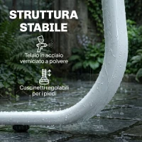 Outsunny Set da Giardino 4 Pezzi con Divano, Poltrone, Tavolino, Khaki e Bianco(m-7)