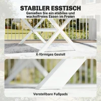 Outsunny Gartenmöbel Set Sitzgruppe 7-teilig Tisch mit 6 stapelbare Stühlen Holzoptik Aluminiumrahmen Teak(m-7)