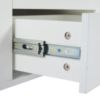 Tavolino multiuso con 4 sgabelli nascosti, 100x50x45 cm, Bianco(m-11)