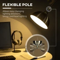 HOMCOM Lampa podłogowa w designie vintage, regulowany kąt, efekt mosiądzu, 42 cm x 25,5 cm x 152 cm, Brązowy(m-4)