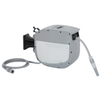 Outsunny Carretel de Mangueira para Jardim 20+1,9 m com Bico de 2 Modos Bloqueio Automático e Retracção Suporte Orientável 180° Cinza