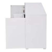 Madia per soggiorno, ante centrali smussate, 140x40x65 cm, Bianco+Nero(m-8)