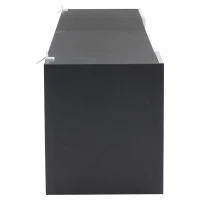 Mobile TV basso a LED con 2 cassetti e ante a ribalta, 180x40x45 cm, Bianco e Nero(m-7)