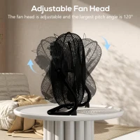 HOMCOM Metal Floor Fan with Tilting, High Velocity, 3 Speed, Portable Gym Fan for Home Office, Black(m-6)