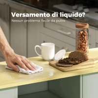 HOMCOM Carrello da Cucina con Cassetto, Armadietto e Ripiano Regolabile, Verde Chiaro(m-8)