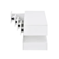 Lowboard per TV LED, montato a parete, quattro cassetti di uguale dimensione, 130x33x15 cm, Bianco(m-8)