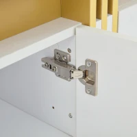 Madia moderna a 3 ante con 6 ripiani regolabili, 140x38x70 cm, Bianco(m-10)