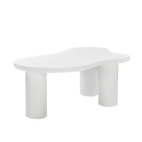 Tavolino a forma di nuvola con 3 gambe in PVC, 107x66x40.5 cm, Bianco(m-8)