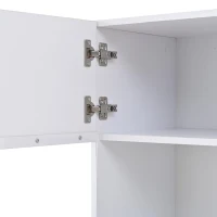 Vetrina LED con porta in acrilico, 5 ripiani in vetro, 60x40x180 cm, Bianco(m-11)