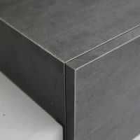 Mobile TV basso LED con illuminazione RGB, effetto marmo e ripiani in vetro, 180x40x45 cm, Grigio e Bianco(m-11)