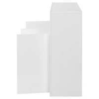 Madia vetrina laccata lucida, tre ante e ripiani regolabili, 130x35x95 cm, Bianco(m-8)