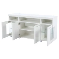 Madia per soggiorno, vano di appoggio semi-aperto, 140L x 40P x 70A cm, Bianco(m-6)