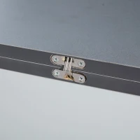 Tavolino da salotto regolabile in altezza con leva idraulica e 4 ruote girevoli, 100x98x65 cm, Grigio e Bianco(m-12)