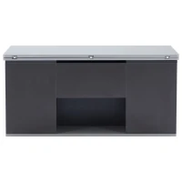 Tavolino multifunzione 2 in 1 regolabile in altezza con piano ribaltabile e vano portaoggetti, 100x51x47 cm, Grigio(m-2)