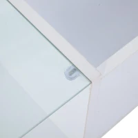 Tavolino da salotto regolabile in altezza a LED con spazio a scomparsa, 100x50x33 cm, Bianco(m-11)