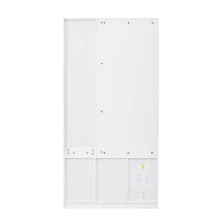 Mobile da ingresso multiuso con specchio e scarpiera, 2 cassetti e 2 ante, 90x40x180 cm, Bianco(m-8)