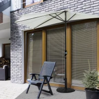 Outsunny Base para Chapéu de Sol Semicircular 9 kg Apto para Mastros de 35 mm 38 mm e 48 mm Preenchido com Cimento 50x32x32cm Preto(m-9)