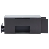 Tavolino multifunzione 2 in 1 regolabile in altezza con piano ribaltabile e vano portaoggetti, 100x51x47 cm, Grigio(m-6)