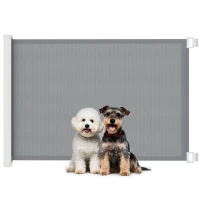PawHut Cancellino per Cani Estensibile fino a 115 cm, in Poliestere e Acciaio, 115x82.5 cm, Bianco e Grigio(m-11)
