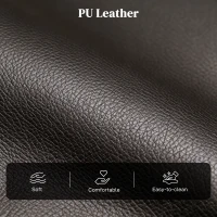 HOMCOM Recliner Armchair, Massage Faux Leather Push Back Reclining Chair with Adjustable Leg Rest, Side Pocket, for Home Living Room Theatre, Brown(m-6)