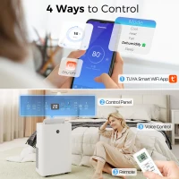 HOMCOM Draagbare Airconditioner met 12.000 BTU, 4-in-1 Airco met WiFi- en Spraakbediening, Koeling, Ontvochtiging, Ventilatie, Slaapmodus(m-6)