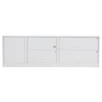 Mobile TV basso, illuminazione ambientale a LED, 2 cassetti, per soggiorno e camera da letto, 160L x 40P x 52A cm, Bianco(m-8)