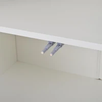 Madia per soggiorno, ante centrali smussate, 140x40x65 cm, Bianco+Nero(m-11)