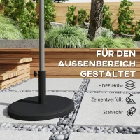 Outsunny Sonnenschirmständer aus Zement 13kg Rund Schirmständer für Sonnenschirm 34mm/38mm/48mm Rohrdurchmesser, Schwarz(m-6)