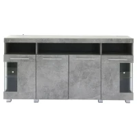 Madia per soggiorno, vano di appoggio semi-aperto, 140×40×70 cm, Grigio(m-2)