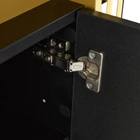 Madia moderna, 3 ante con 6 ripiani regolabili, 140x38x70 cm, Nero(m-10)