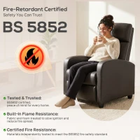 HOMCOM Recliner Armchair, Massage Faux Leather Push Back Reclining Chair with Adjustable Leg Rest, Side Pocket, for Home Living Room Theatre, Brown(m-9)