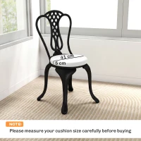 Outsunny Outdoor Bistro Chair Cushions Set of 4 with Removable Cover, 41 x 41 x 5 cm Round Seat Cushions with Ties, White(m-3)