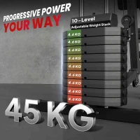 HOMCOM Stazione Fitness Multifunzione per Allenamento a Casa e Professionale in Acciaio, 148x108x207 cm, Nero(m-9)