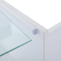 Tavolino da salotto regolabile in altezza a LED con spazio a scomparsa, 100x50x33 cm, Bianco(m-12)