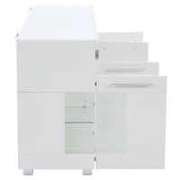 Madia per soggiorno, vano di appoggio semi-aperto, 140L x 40P x 70A cm, Bianco(m-7)