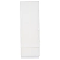 Vetrina LED con porta in acrilico, 5 ripiani in vetro, 60x40x180 cm, Bianco(m-9)