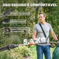 Outsunny Motosserra Elétrica Extensível 1,94-2,56 m com 2 Baterias de 4,0 Ah, Carregador Duplo Bloqueio e Lubrificação Automática(m-8)