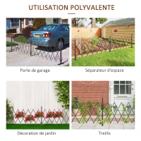 Outsunny Barrière Extensible rétractable barrière de sécurité avec Roulette 405L x 31l x 104H cm alu métal Chocolat(m-4)